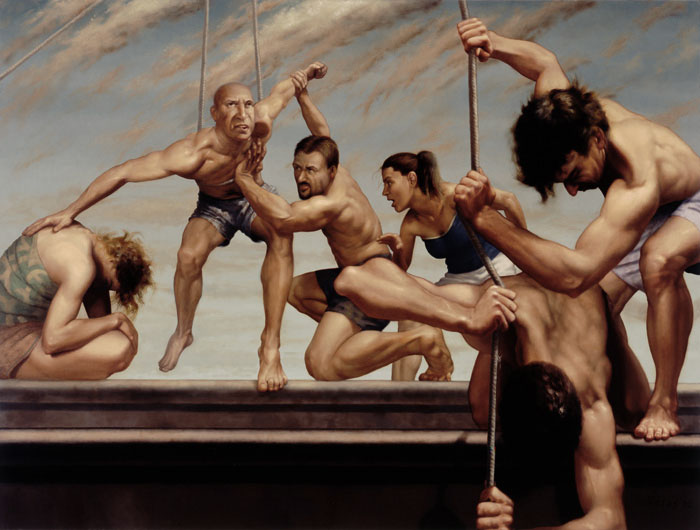 lifting of the human spirit - oil on linen - 36 x 54 inch
