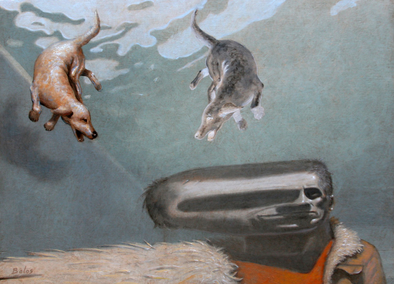 distort me dog – oil on wood – 24 x 33 inch