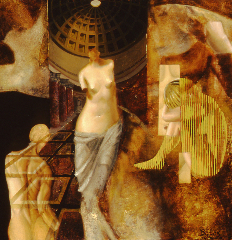 venus in the pantheon – oil on canvas – 22 x 22